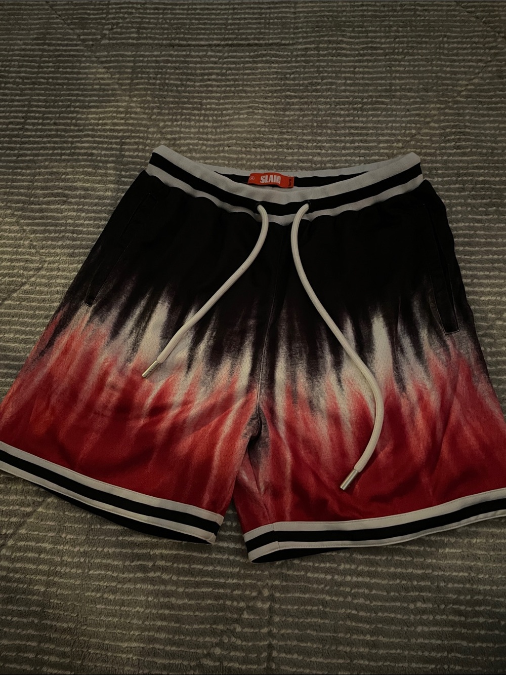SLAM Gradient Red to Black Men’s Athletic Basketball Shorts